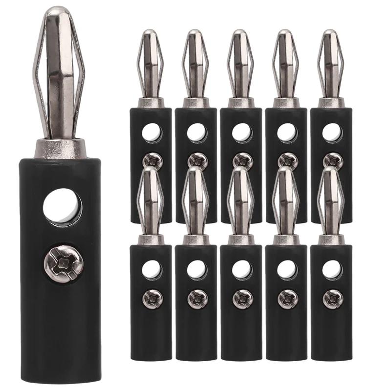 

10/1Pcs 4mm L-shaped Banana Plug Audio Video Speaker Banana Connector 90 Degree Right Angle Plugs Metal Amplifier Adapters