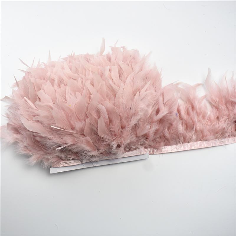 10Meters Fluffy Turkey Feathers Trim Fringe Ribbon Marabou Feather On Tape Fringes Sewing Trimmings DIY Clothes Dress Decoration