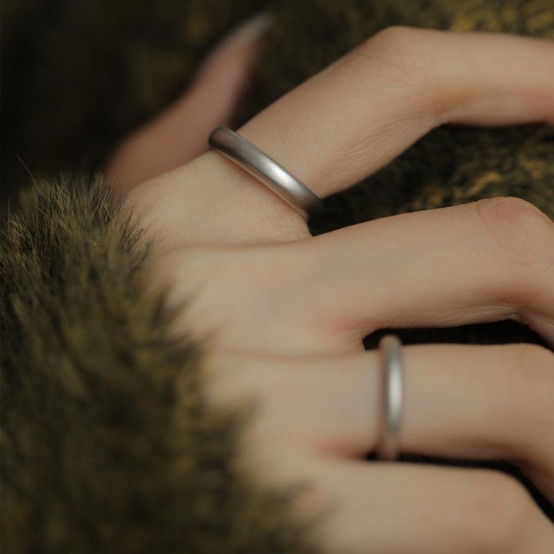 Minimalist Glossy Art Deco Geometric Ring Niche Design Simple Fashion 100% Match High-end Sense Women's Adjustable Finger Ring