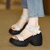 Fashion Women High Heels Sandals New Fashion Heeled Shoes Platform Chunky Pumps 2025 Summer Woman Casual Cozy Dress Sandalias De Mujer