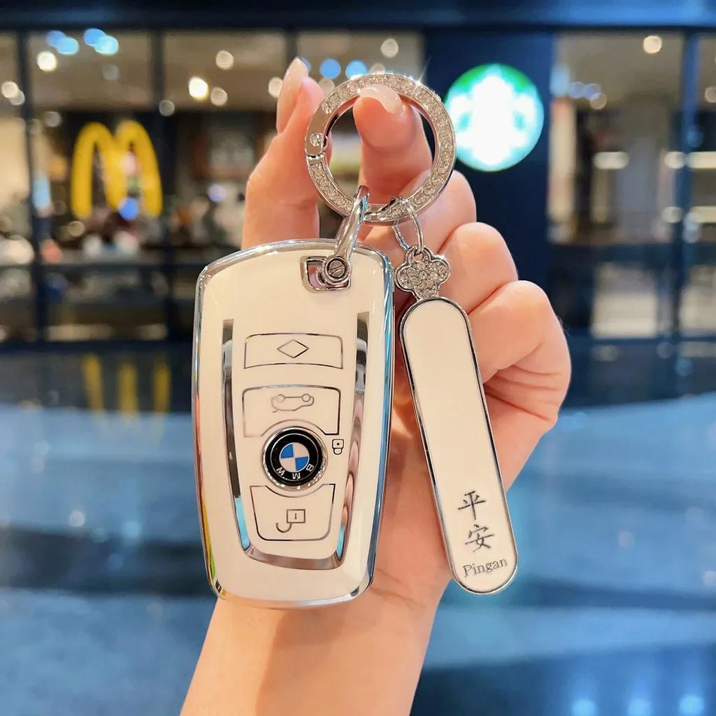 Sakura Pink Tpu for BMW X1 X3 X4 X5 X6 F15 F16 G30 3 5 7 Series G11 F48 Remote Smart Auto Car Key Case Cover Keyring Accessories xg7