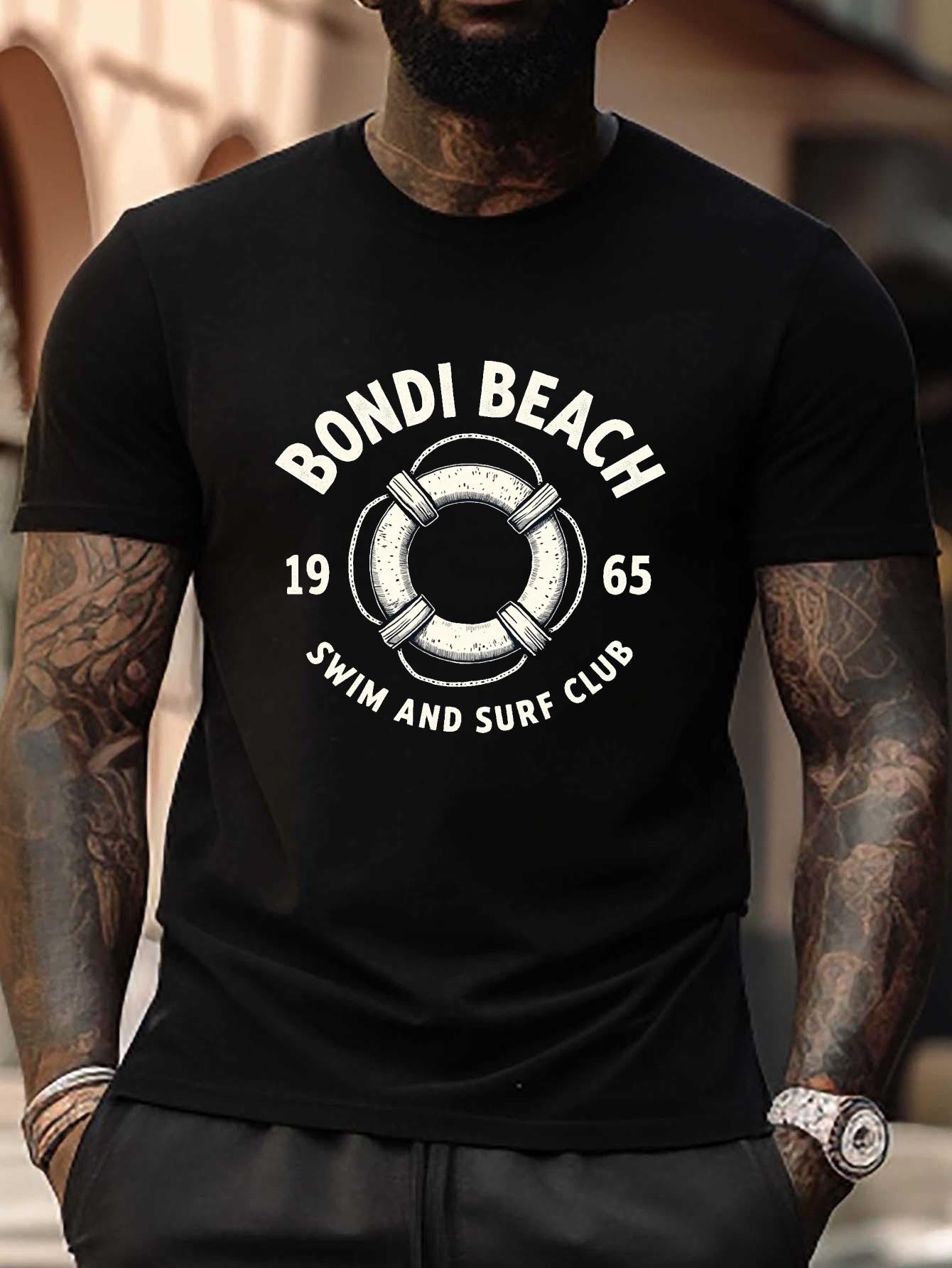 Bondi Beach Swim Surf Club Plus Size T-shirt - Vintage 1956 Graphic Print M