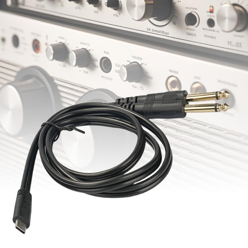 USB C To Single/Double 6.35mm Cable Type C To 1/4inch Connection Adapter Cord for Amplifiers and Speakers 1m