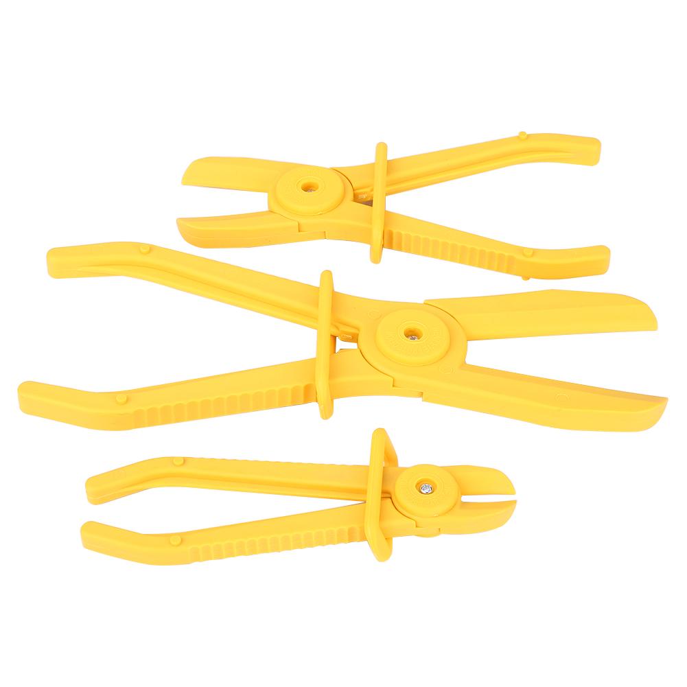 3Pcs Plastic Flexible Hose Clamp Tool Set Brake Fuel Water Line Clamps Plier Kit Blue