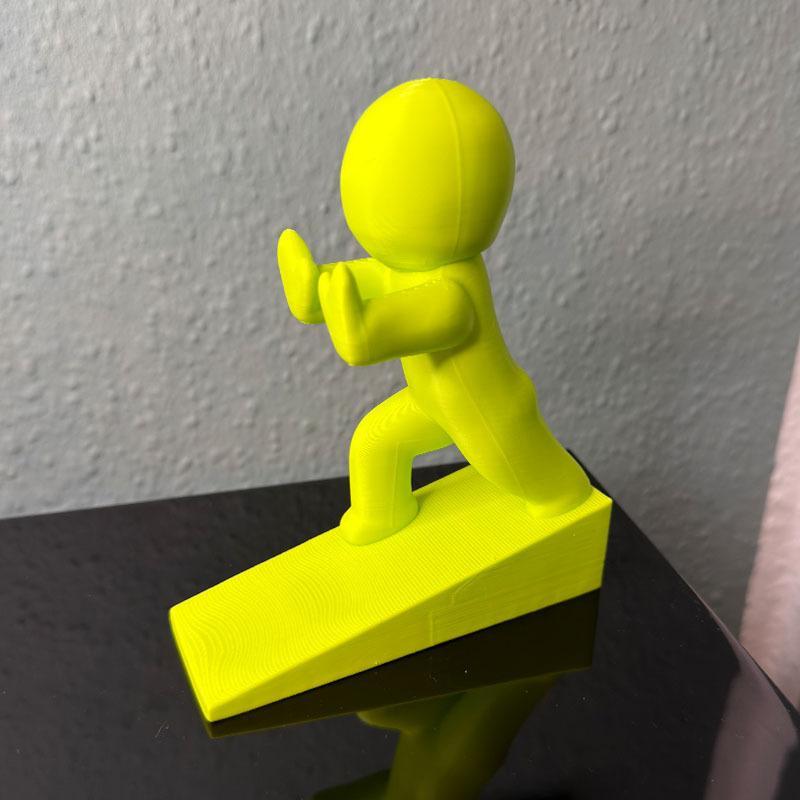 Cute Pushing Man Shaped Door Stopper Non Slip Base Durable Build Suitable For Home Office Bedroom Use