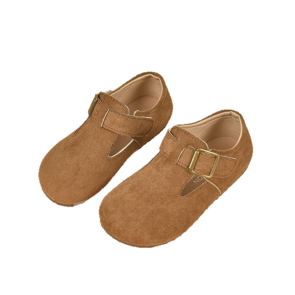 Girls' shoes, new spring and autumn models, Korean-style children's shallow suede shoes, breathable soft-soled slip-on Birkenstock shoes
