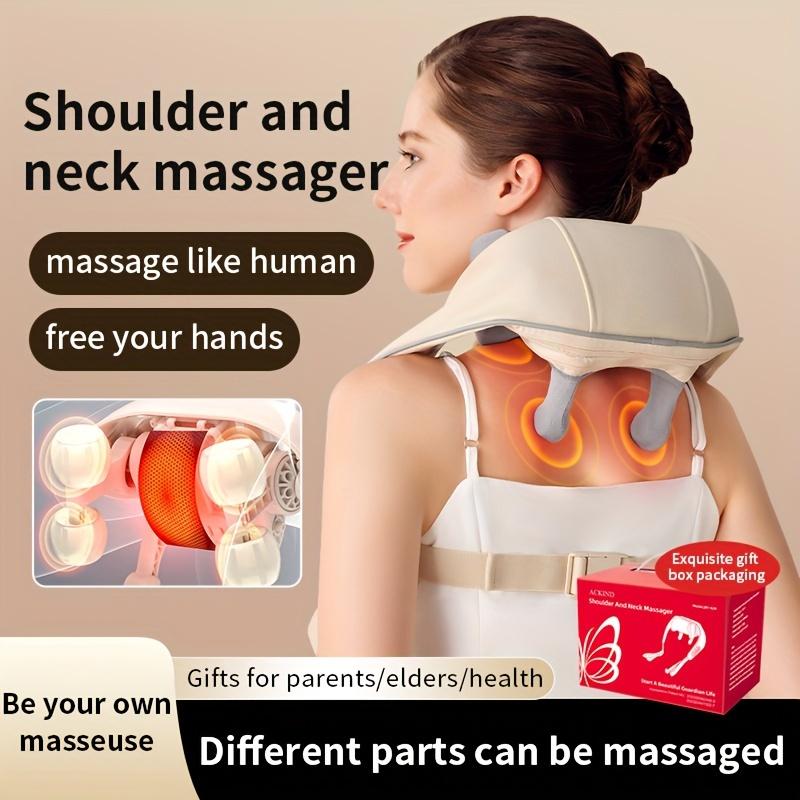 Masseur Électrique pour le Cou et le Dos Sans Fil Coussin de Massage Malaxant pour le Cou et les Épaules Châle de Massage Relaxant pour les Muscles du Cou et du Dos