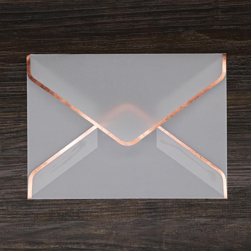 10pcs/lot Custom Sulfuric Transparent Envelope Hot Stamping Printing Paper Acid Paper Letter Wedding Invitation Envelope