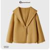 Chinese Style Double-Sided Wool Coat: Women's Autumn/Winter Fashion Loose Hooded Overcoat with Pan Buckle