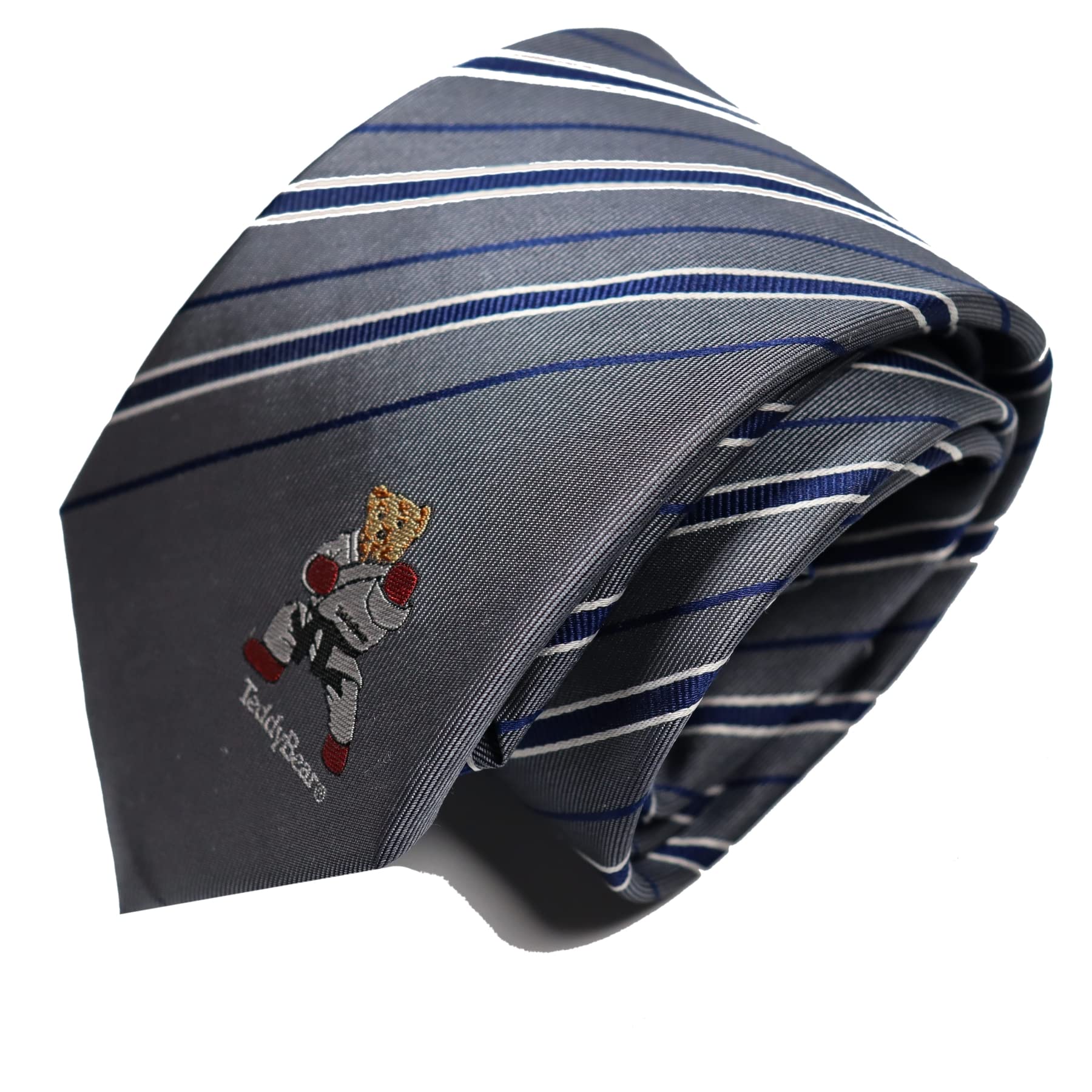 

TeddyBear Tie - Teddy Bear Brand - Judo - Stripe - Character - Gift - Unisex - D-0008 - Gray
