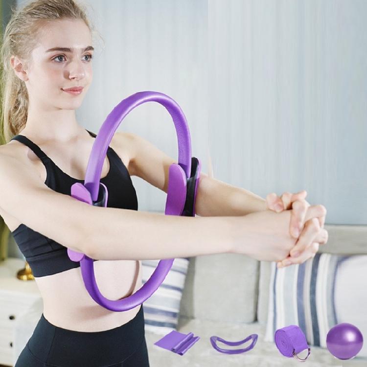 Women's Fitness Exercise Set Pilates Ball Rings and Band With Nonslip for Home Exercise And Flexibility