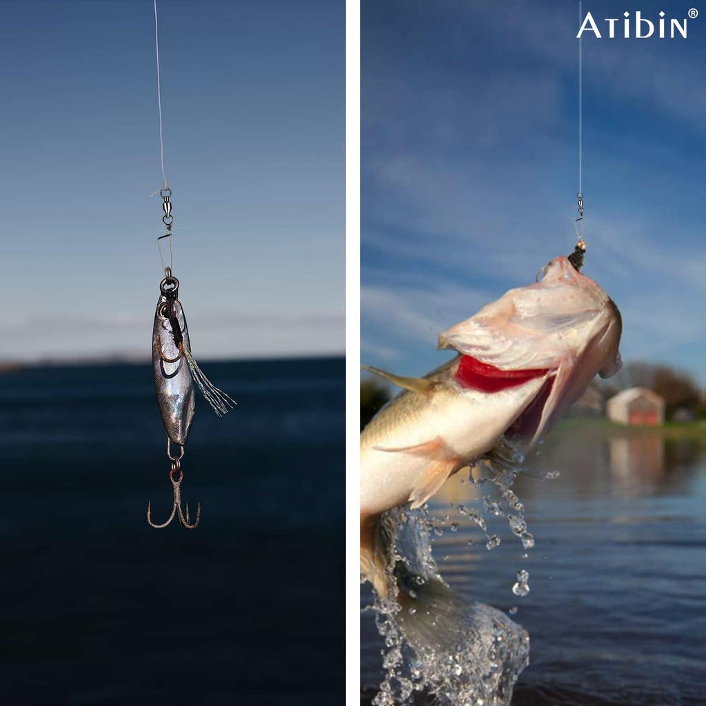 Atibin Fishing Swivels with Snaps, Rolling Swivels for Mountain Stream Fishing, Jigging, Coast Rock Fishing, Black, 140kg, 25 Pieces