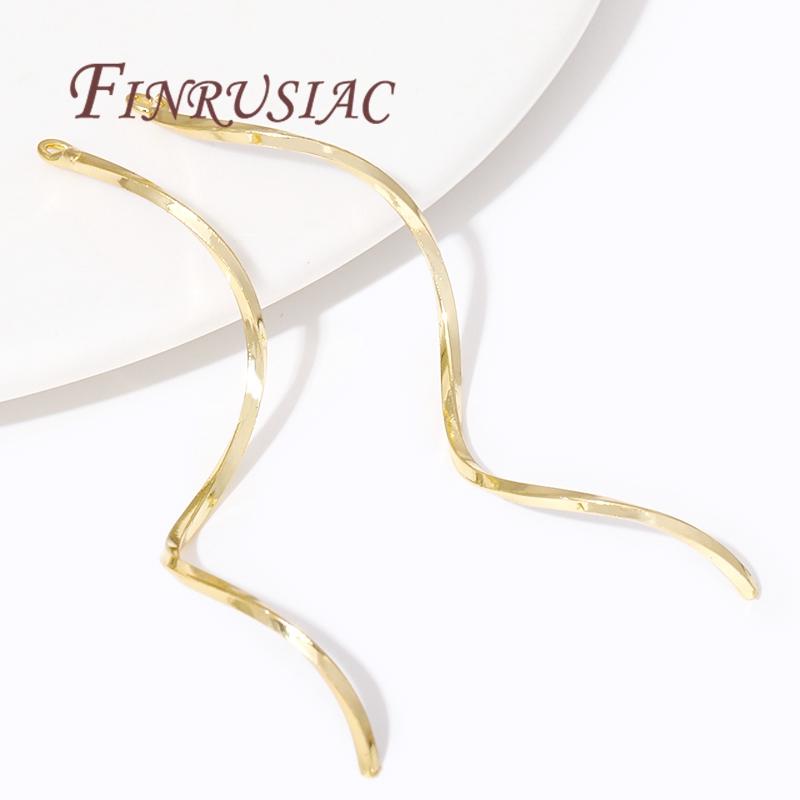 Earrings Making Supplies 18K Gold Plated S Shape Wavy Earwire Earring Charms Connector For DIY Jewelry Accessories