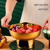 Portable Charcoal Hot Pot Stainless Steel Small Dry Ice Pot One Person Milk Tea Hot Pot For Induction Electric Ceramic Stove
