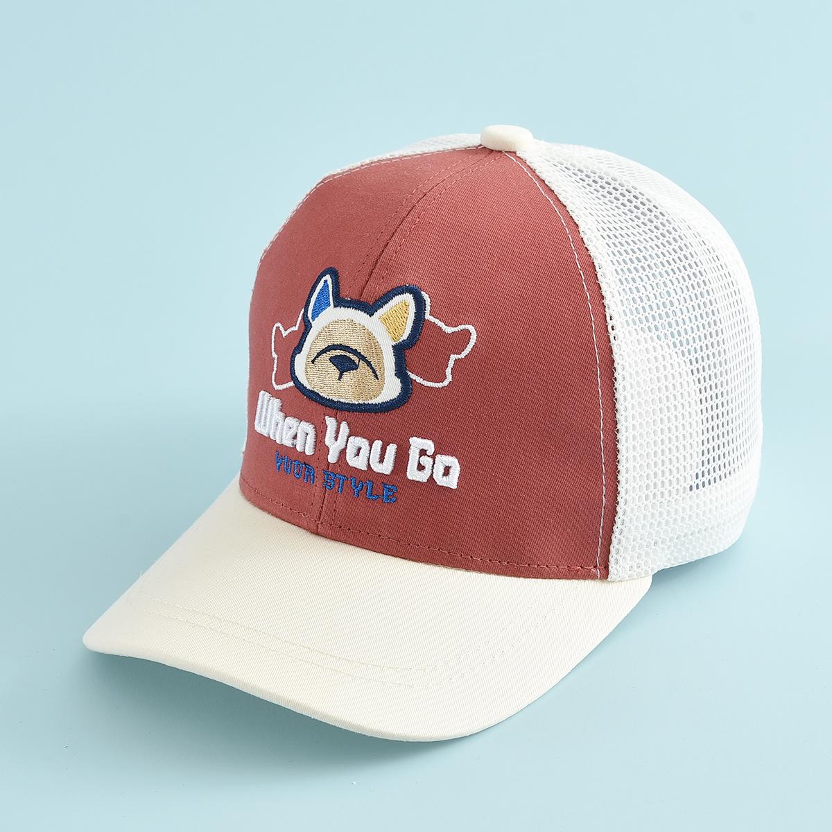 

Children s Cartoon Mesh Baseball Cap for Outdoor Sports 52-54cm кирпич красный