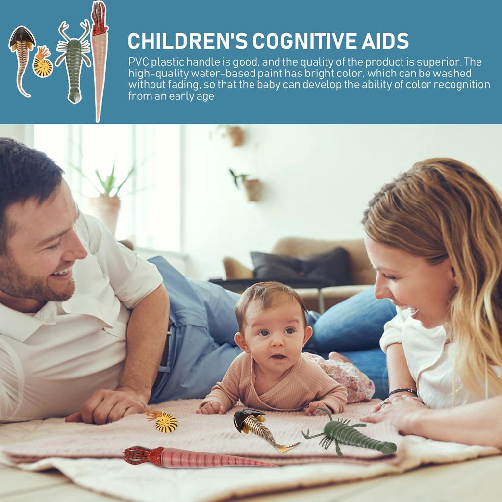 FRCOLOR Meeresbewohner Figuren, 20cm, Meerestier Modell Spielzeug, Lernspielzeug, Realistische Tierfiguren Inklusive Tiefseefische und Garnelen,