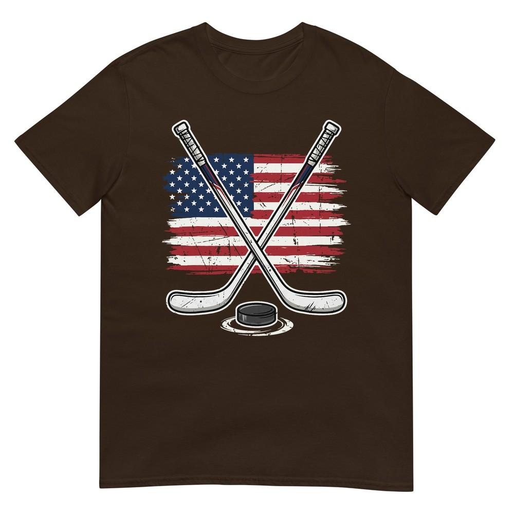 Ice Hockey Usa Flag Tshirt
