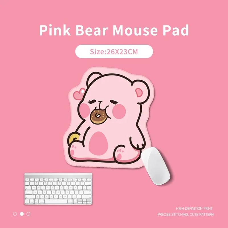 Bear Mouse Pad Computer Notebook Gamer Desk Non-slip Thickened Soft Pad Cute Cartoon Soft And Comfortable Keyboard Mouse Pad