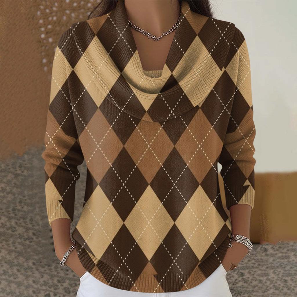 Dam Casual Och Moderiktig Rundhals Långärmad Tryckt Topp Tröja