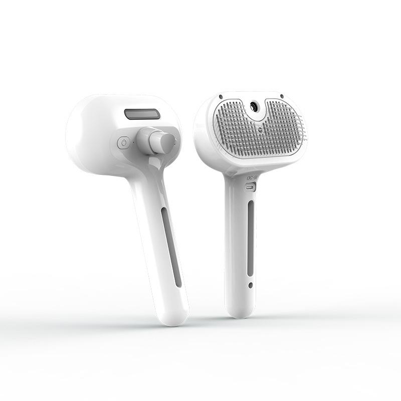 

Электрическая щетка для собак с паровым распылением, щетка для шерсти кошек 3-в-1, собачий паровой скребок для массажа, уход за домашними животными, удаление колтунов и выпавшей шерсти белый