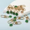 5/10Pcs Alloy Green Clover Key Chain Leaf Shaped Keychain Mobile Phone Charm Used For Diy Jewelry Accessories Holiday Gifts