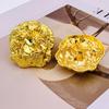 5pcs Irregularly Shaped Buttons 18mm/23mm/45mm Gold/Silver Color Wrinkle Shank Buttons Clothing Accessories