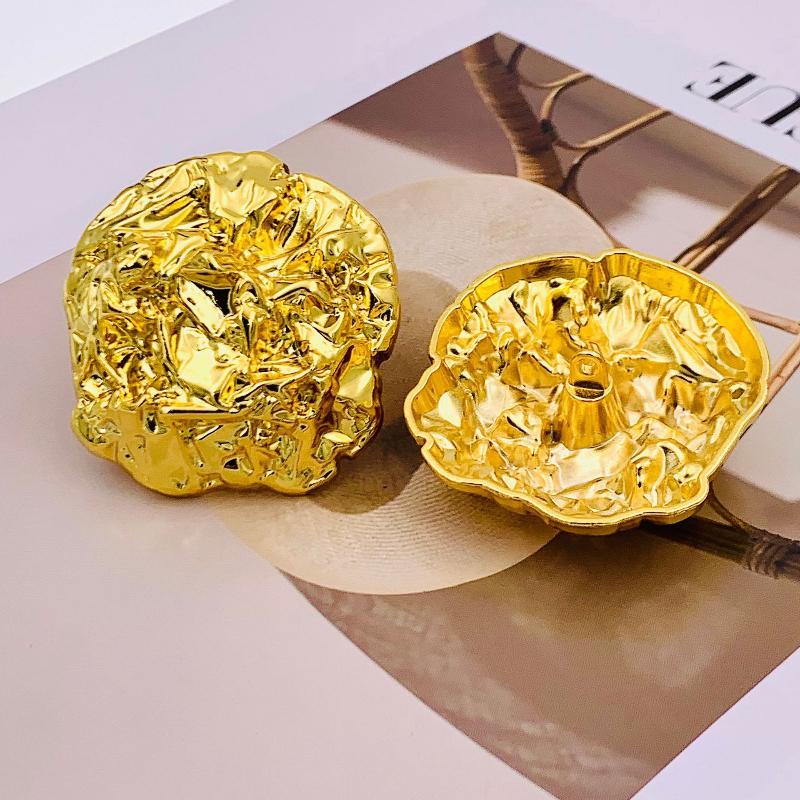 5pcs Irregularly Shaped Buttons 18mm/23mm/45mm Gold/Silver Color Wrinkle Shank Buttons Clothing Accessories