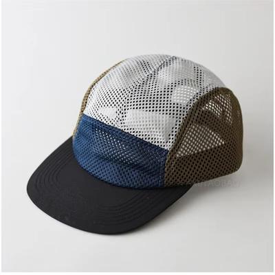 Mode Retro Netz Baseballkappe Flachschirm 5-Panel Sonnenschirmkappe Atmungsaktiv Verstellbar Schnelltrocknend Hut Unisex