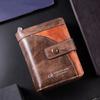 Zipper Business Clutch Bag Purse ID Card Holder Simple Short PU Wallet  Women Men