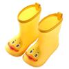 Nice Wide Round Toe Children Rainboots  Baby PVC Rubber Waterproof Kids Water Shoes Lovely Cartoon Rain Boots Platform