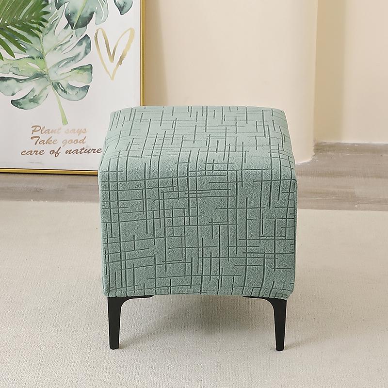 

1PC Jacauard Ottoman Chair Cover Elastic Footrest Slipcovers All-inclusive Stool Covers Furniture Protector Case Living Room