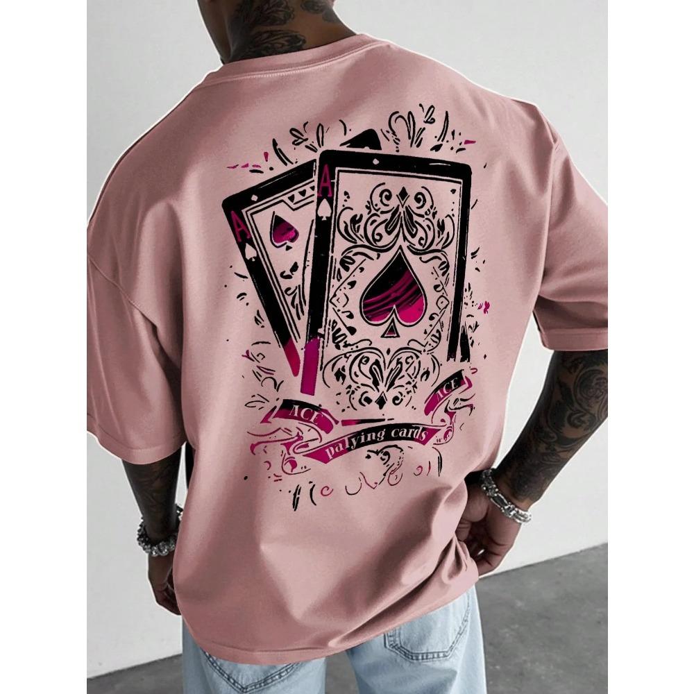 Summer Style Men's T-shirt Street Casual Fashion Comfortable Soft Breathable O-neck Short Sleeve 3D Playing Cards Print Pullover