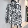Korean Version Zebra-stripe Sense of Design Trend Handsome Loose Hipster Retro Versatile Sexy Men's Shirt Spring Autumn 2024
