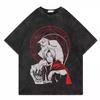 Anime Fullmetal Alchemist Brotherhood Cornice Gotica Fratelli Stampa Grafica T-Shirt Uomo Donna retro Lavato Girocollo Cotone Oversize streetwear moda Top