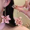 Duże Kwiatowe Emaliowane Kolczyki Wiszące z Kwiatami Cynk Stop Cynku Kolczyki Sztyfty Kolczyki z Kwiatowym Wisiorkiem Wakacje