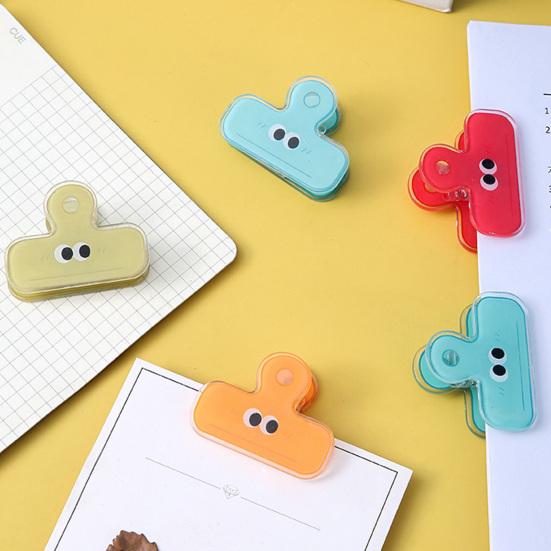 Милі акрилові затискачі для пакетів з великими очима, багаторазові затискачі для пакетів зі снеками, пластикові затискачі з міцним захватом для організації паперових документів, для офісу, школи, дому