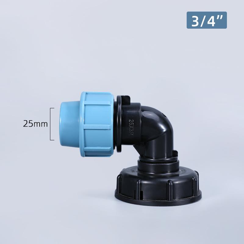 1PCS IBC Tank Adapter 1'' 1/2'' 3/4'' Coarse Thread Water Fittings Elbow Straight Outlet Hose Home Garden Tee Connector Plastic
