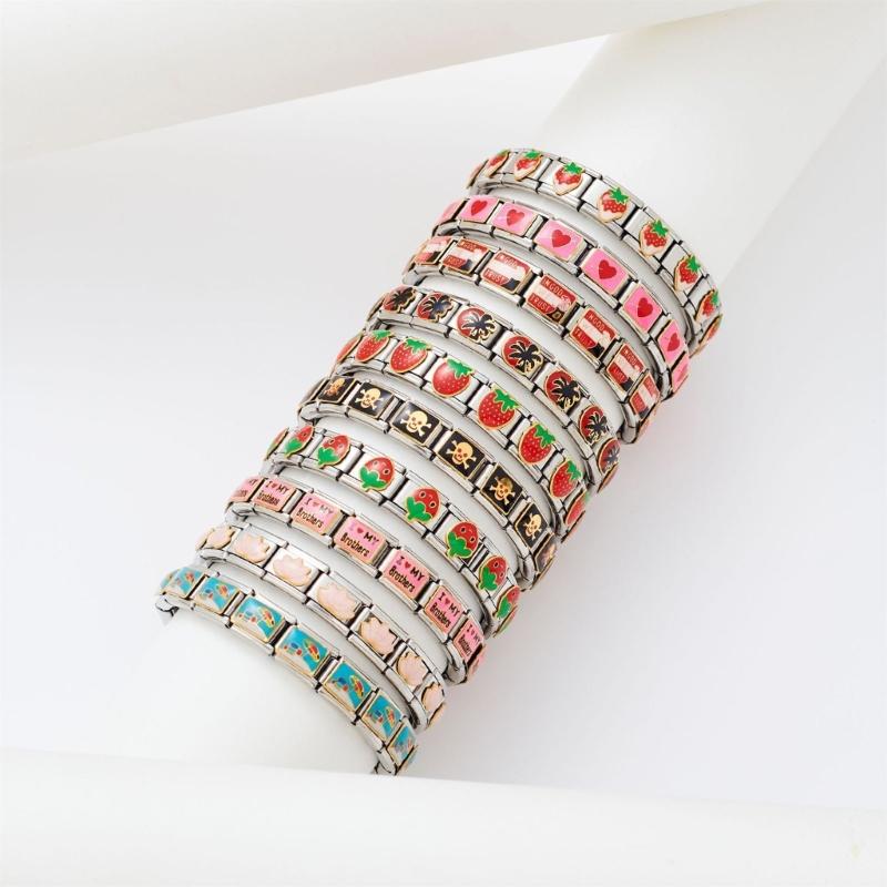 Pack of 9 Multifuntional Bracelet Band Link Tool Stainless Steel Blank Modular Connection Bracelet Charm for Jewelry