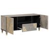 TV Cabinet with Shelf Gray 105 x 33 x 46 cm Solid Mango Wood