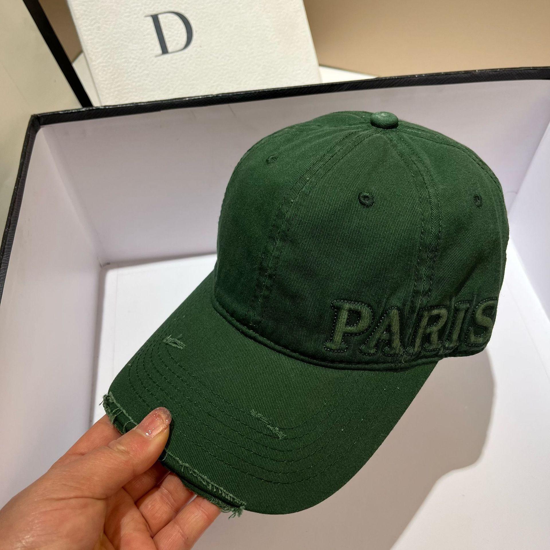 Трехмерная Буква Париж Хлопковая Бейсболка, Весенне-Летняя Мягкая Кепка с Дырками, Не Деформирующаяся Adjustable