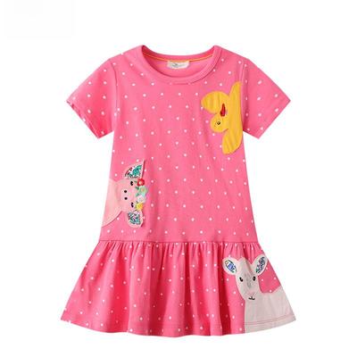 2024 Sommer Mädchen Cartoon Stickerei Kleid - Kurzarm New Style