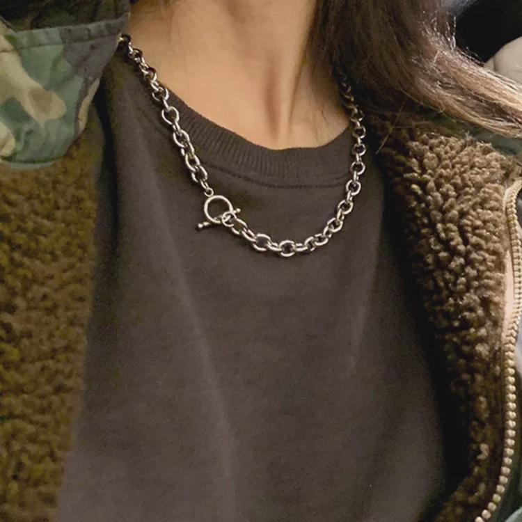 Unisex-Halskette im Hongkong-Stil, Punk-Hip-Hop, dicke Kette, Schlüsselbein