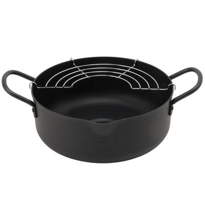 Maruyama Giken Eisen Tempura Topf 20cm mit Sieb DST-25 Induktionskochfeld Kompatibel, Gasherd Kompatibel, Fritteuse, Tempura Topf, Induktionskochfeld Kompatibel, Hergestellt in Japan,