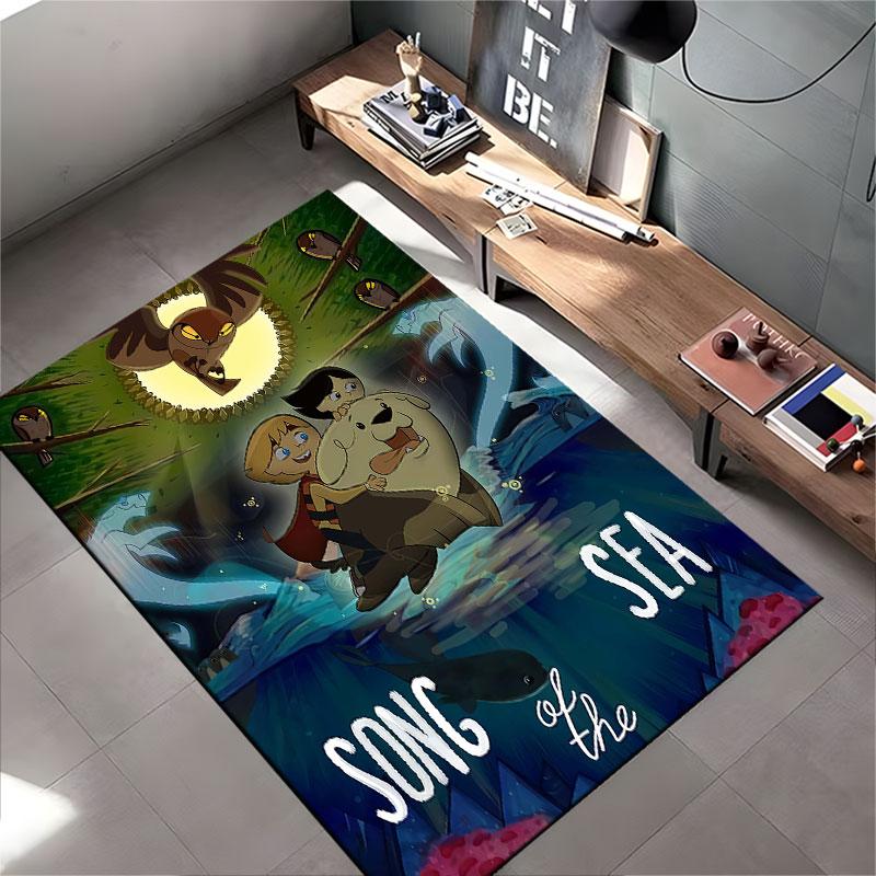 "Song of the Sea Cartoon Carpet" suitable as a non-slip mat for the living room or bedroom sofa