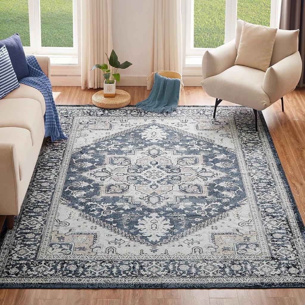 Persian National Style Carpet Retro Nordic Light Deluxe Bedroom Living Room Fully Covered with Imitation Cashmere Carpet