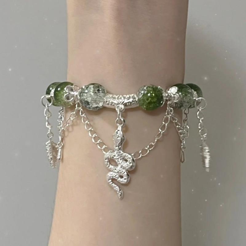 [Qi Sili] Spirit Snake Light and Night Love First Impression Bracelet Antique Bracelet Girlfriend Student Couple