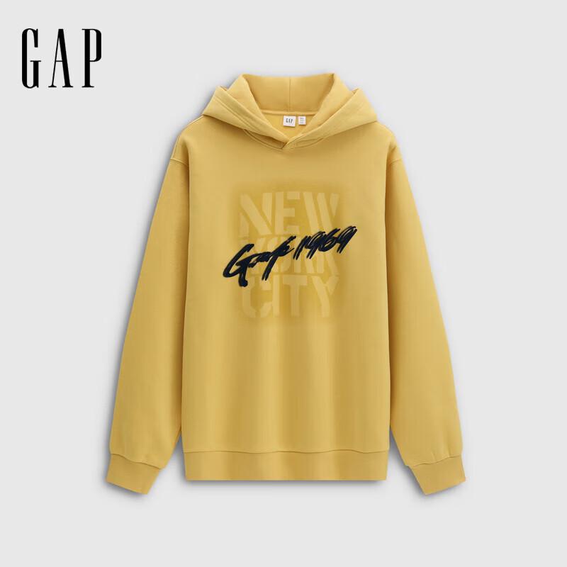 Gap Unisex 2025 Autumn Graffiti Logo Loose-Fit Hooded Sweatshirt M