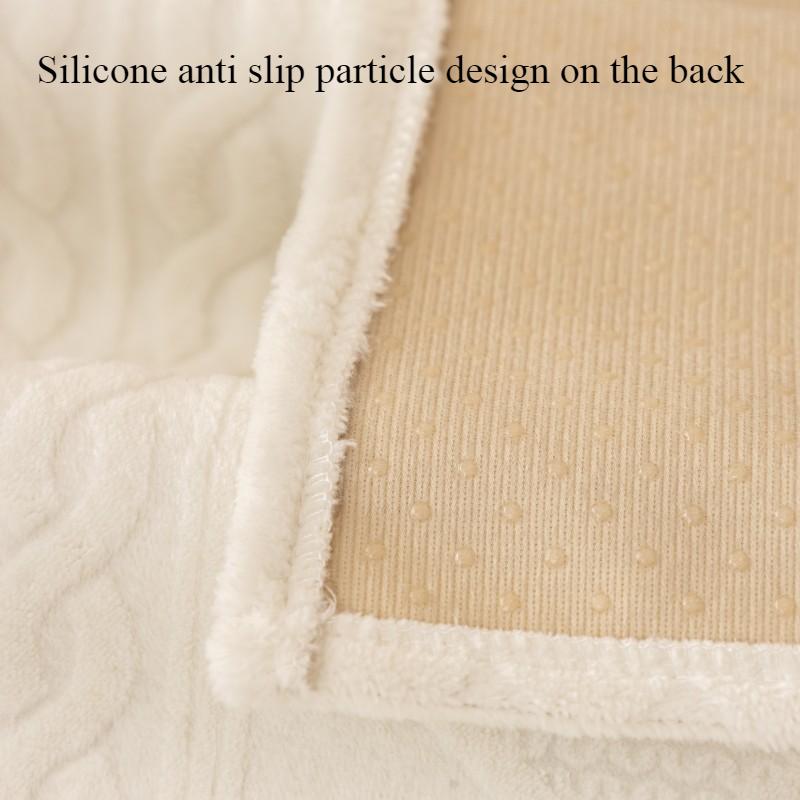 Winter New Thick Velvet Sofa Cushion Home Living Room Decoration Anti Slip Backrest Towel Modern Minimalist Solid Color Diamond Grid Sofa Cover