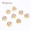 Trendy 18K Gold Plated Brass with Zircon Round/Heart Spacer beads,Separators For Beads,DIY Jewelry Making Supplies Wholesale