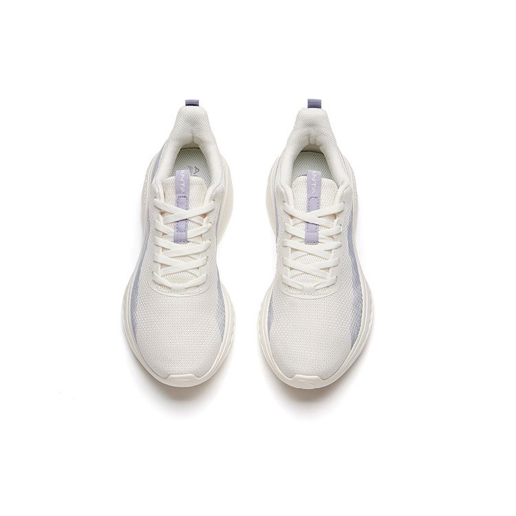 Anta Comfortable Shock Absorbing Non-Slip Durable Low-Top Running Shoes Women Sneaker White Purple 122135568-2